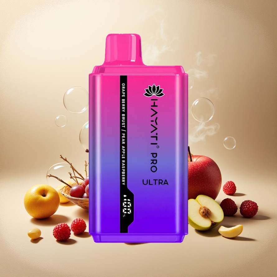 Hayati Pro Ultra 15000 Puffs Svensk GrossistEngångs Vape Druva Bär Bära Äpple Hallon (850mAh, 2 12ml, 2% Nikotin)