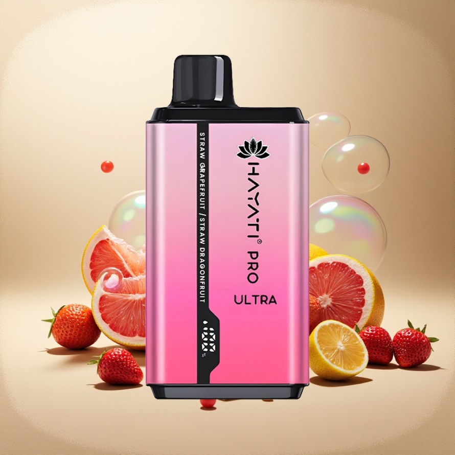 Hayati Pro Ultra 15000 Puffs Svensk GrossistEngångs Vape Jordgubb Grapefrukt Jordgubb Dragonfrukt 850mAh 24ml 2% Nikotin