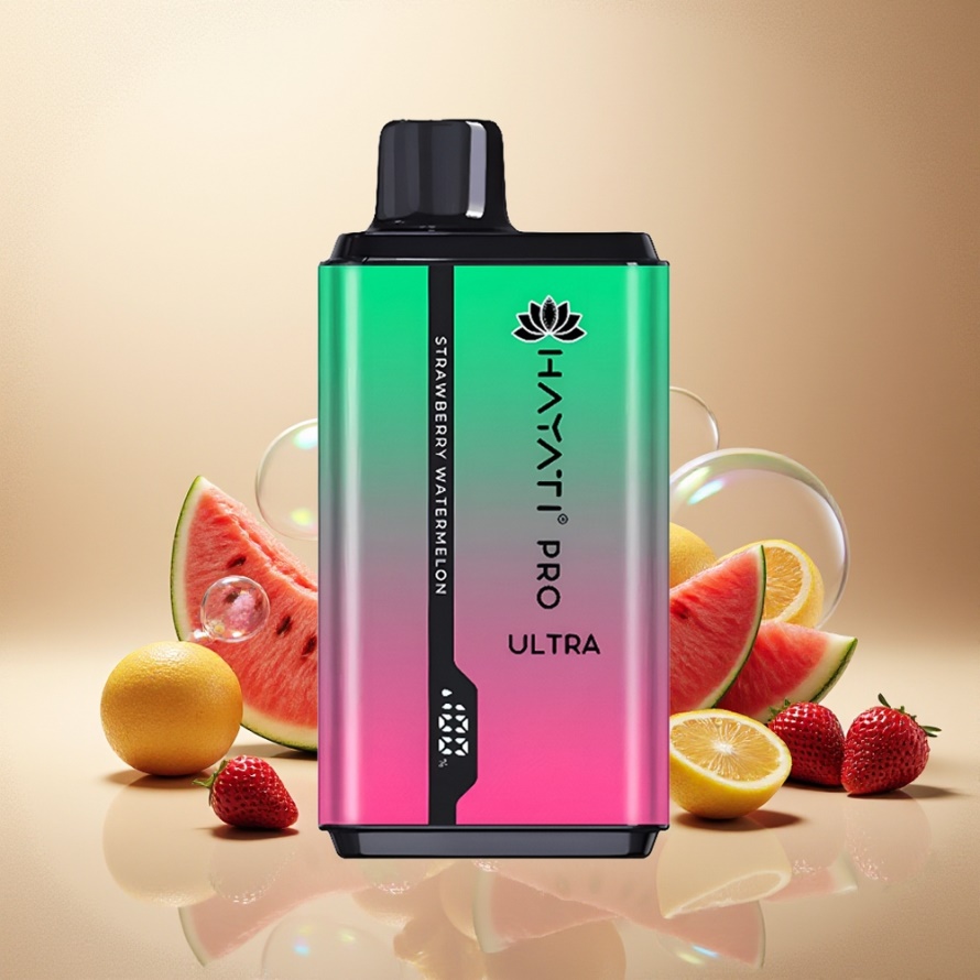 Hayati Pro Ultra 15000 Puffs Svensk GrossistEngångs Vape Jordgubb Vattenmelon 850mAh 24ml 2% Nikotin