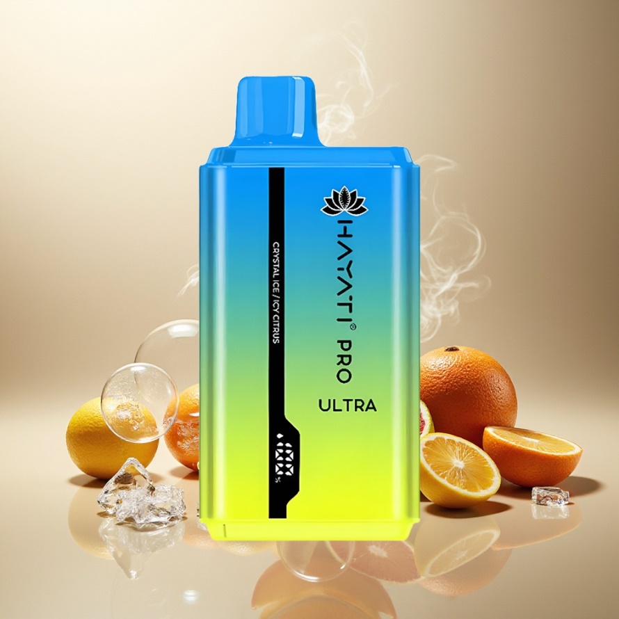 Hayati Pro Ultra 15000 Puffs Svensk GrossistEngångs Vape Kristall Is Isig Citrus (850mAh, 2x12ml, 2% Nikotin)