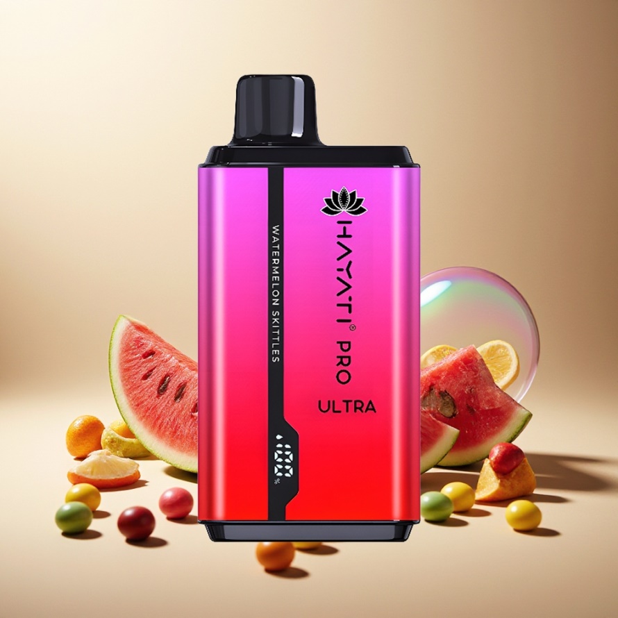 Hayati Pro Ultra 15000 Puffs Svensk GrossistEngångs Vape Vattenmelon Skittles 850mAh 24ml 2% Nikotin