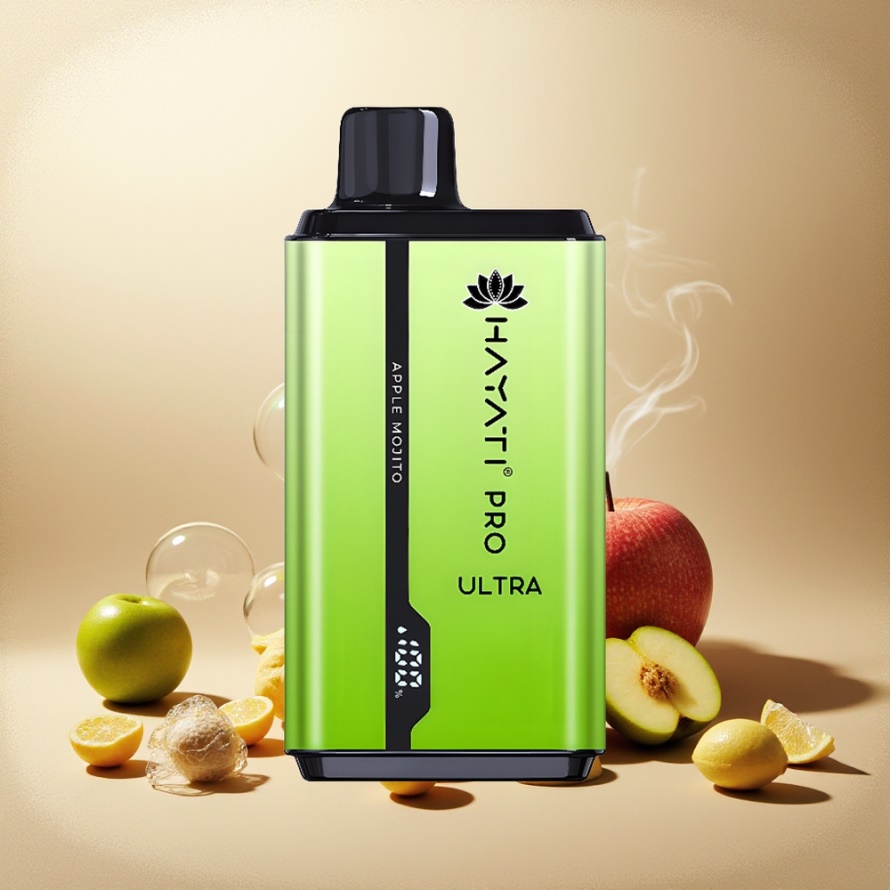Hayati Pro Ultra 15000 Puffs Svensk GrossistEngångs Vape Äpple Mojito 850mAh 2x12ml