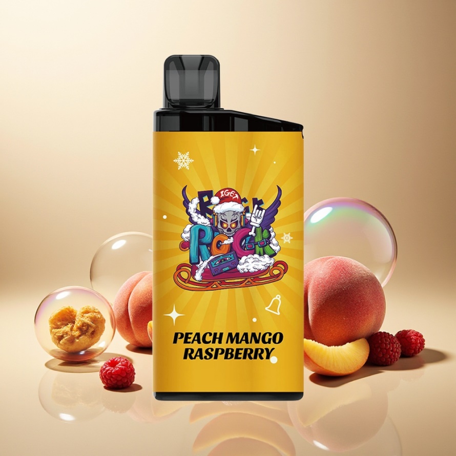 IGET Bar 3500 Puffs En-Gångs Vape Persika Mango Hallon med 1400 mAh - Svensk Grossist