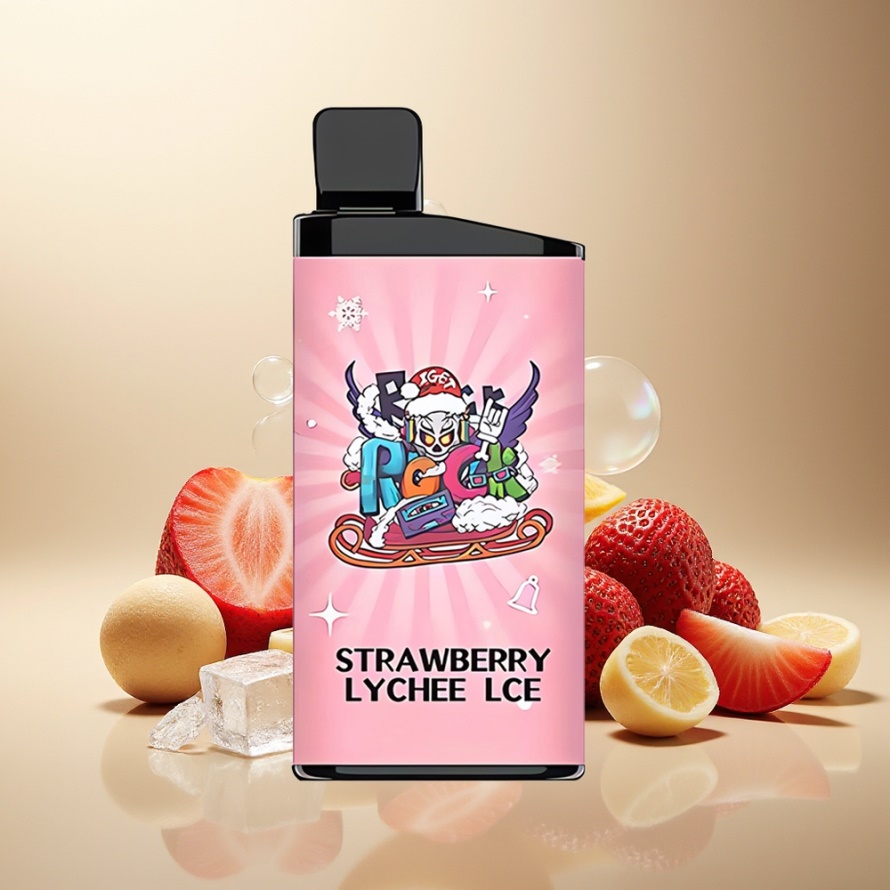 IGET Bar 3500 Puffs Engångs Vape Jordgubb Litchi Is 1400 mAh Svensk Grossist