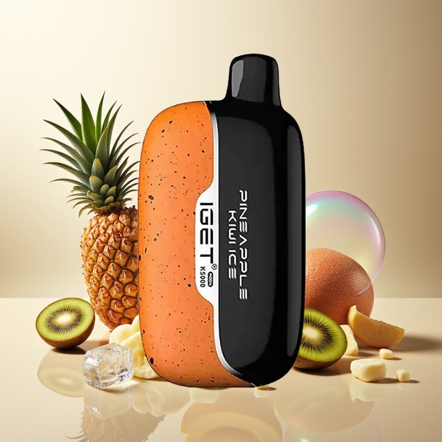 IGET Moon K5000 PuffsEngångs Vape Ananas Kiwi Is svensk grossist 81.5g 1.35 Ohm