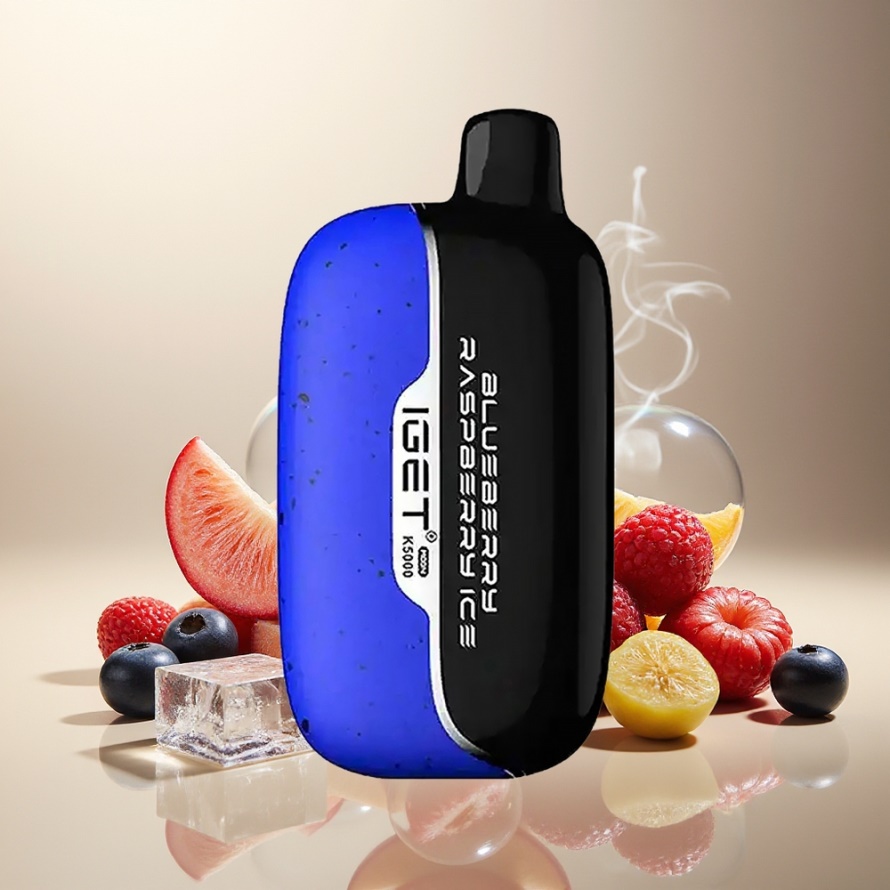 IGET Moon K5000 PuffsEngångs Vape Blåbär Hallon Is (81.5g, 5000 Puffs, PC, 1.35 Ohm Mesh) svensk grossist