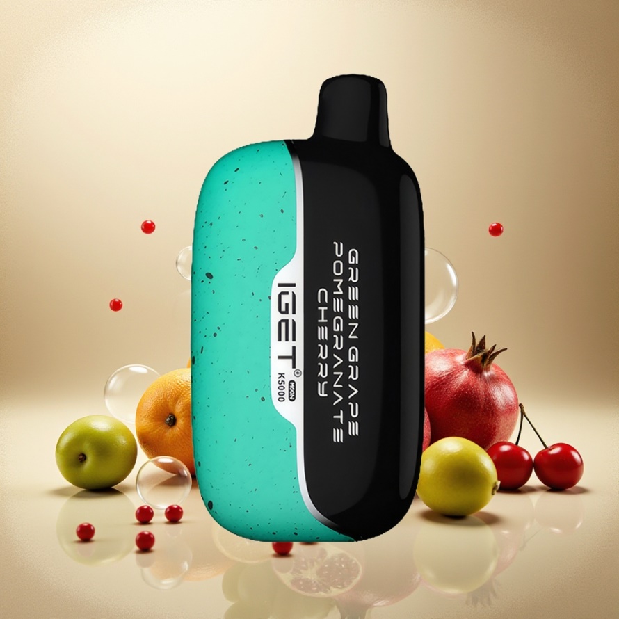 IGET Moon K5000 PuffsEngångs Vape Gröna Druvor Granatäpple Körsbär (81.5g, 5000 Puffs, PC, 1.35 Ohm) svensk grossist
