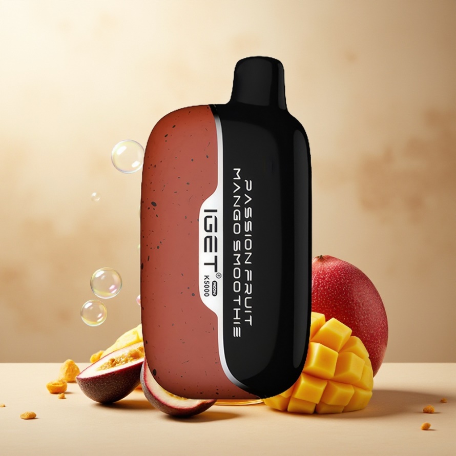 IGET Moon K5000 Puffs Engångs E-Cigg Passionfrukt Mango Smoothie 81.5g PC 1.35 Ohm Mesh svensk grossist