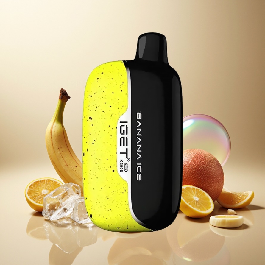 IGET Moon K5000 Puffs Engångs Vape Bananis (81.5g, 5000 Puffs, PC, Mesh Coil 1.35 Ohm) svensk grossist
