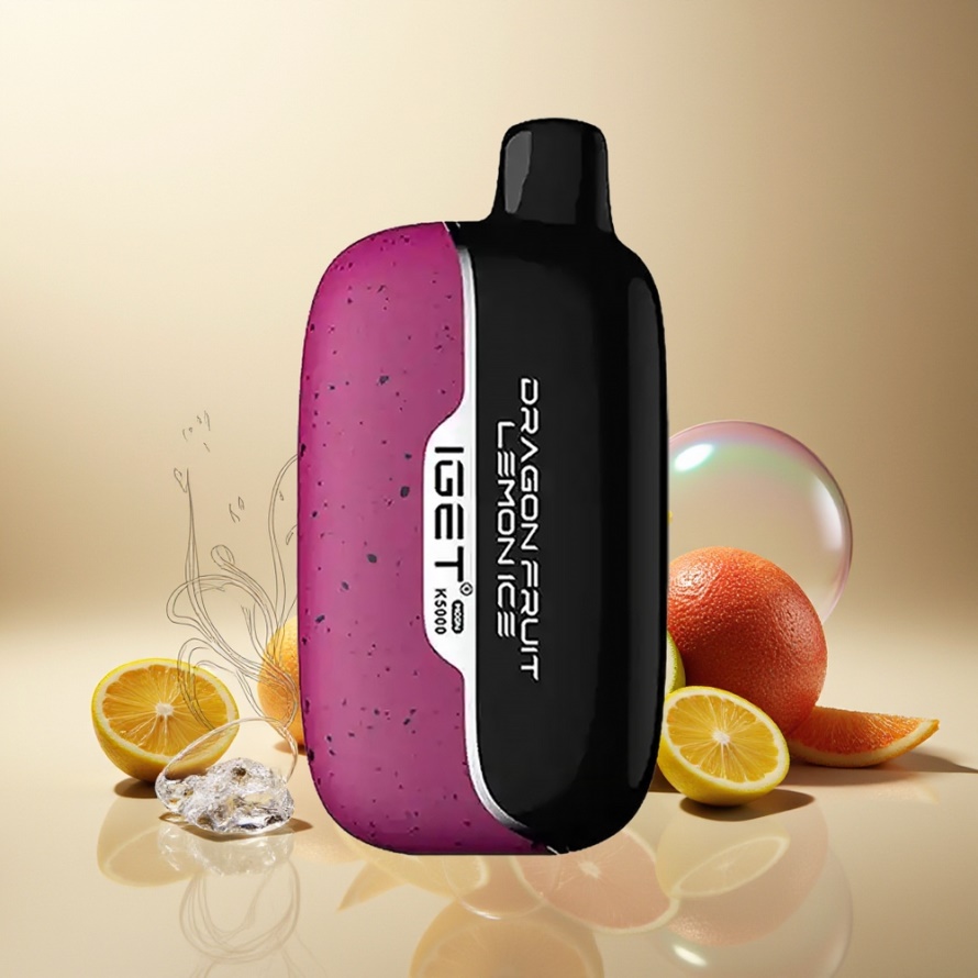IGET Moon K5000 Puffs Engångs Vape Drakenfrukt Citron Is 1.35 Ohm Mesh svensk grossist