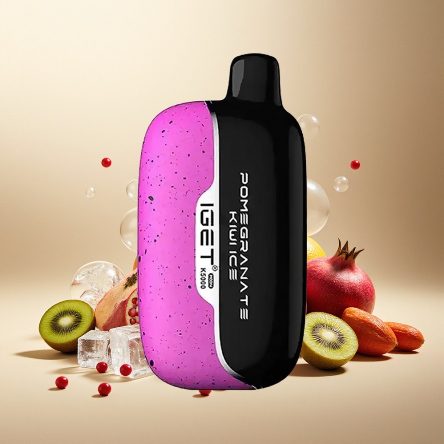 IGET Moon K5000 Puffs Engångs Vape Granatäpple Kiwi Is 81.5g 5000 Puffs 1.35 Ohm Mesh svensk grossist