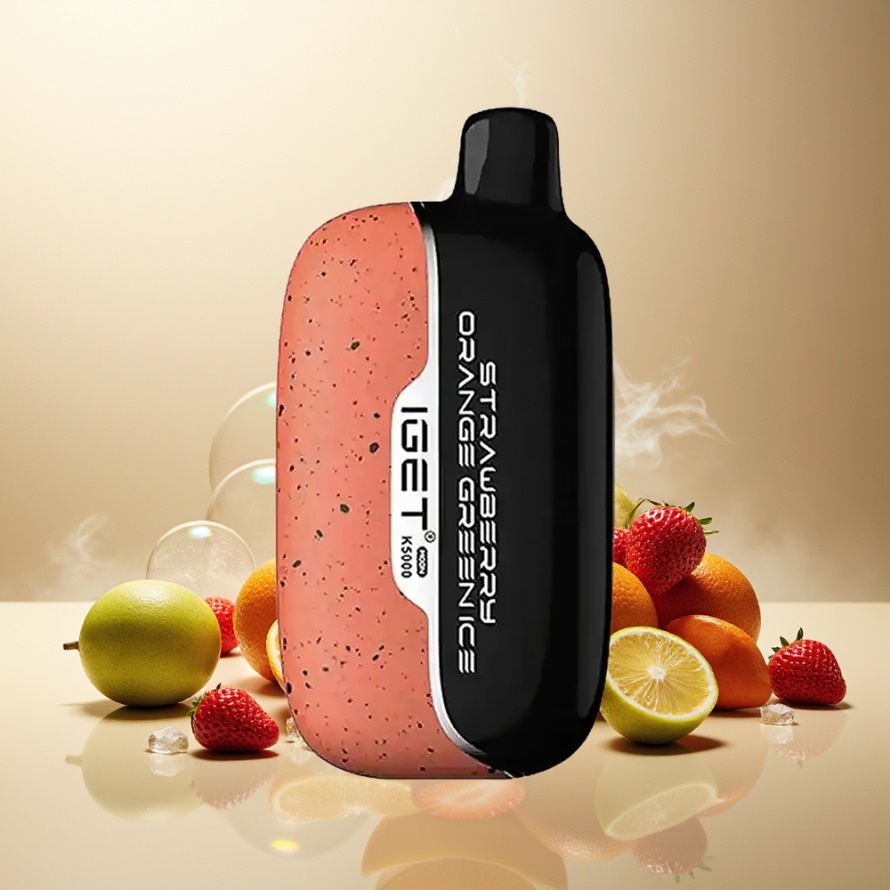 IGET Moon K5000 Puffs Engångs Vape Jordgubb Apelsin Grön Is - 81.5g 5000 Puffs 49.5x25.3x99.4mm svensk grossist