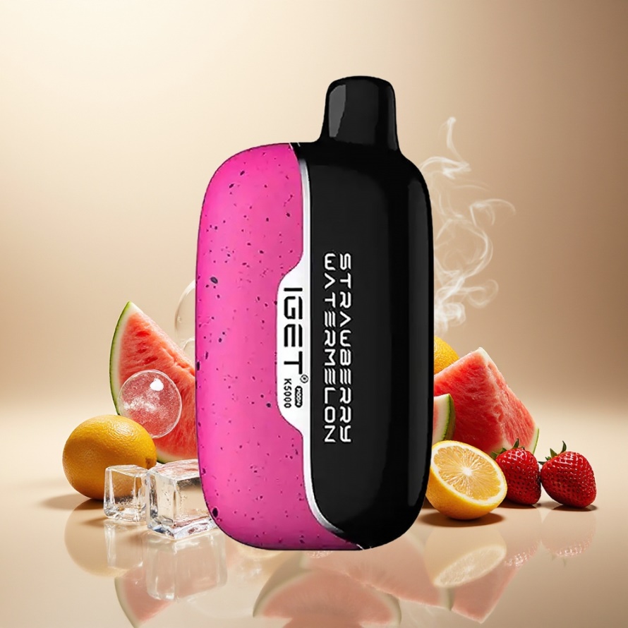 IGET Moon K5000 Puffs Engångs Vape Jordgubb Vattenmelon Is 1.35 Ohm Mesh svensk grossist