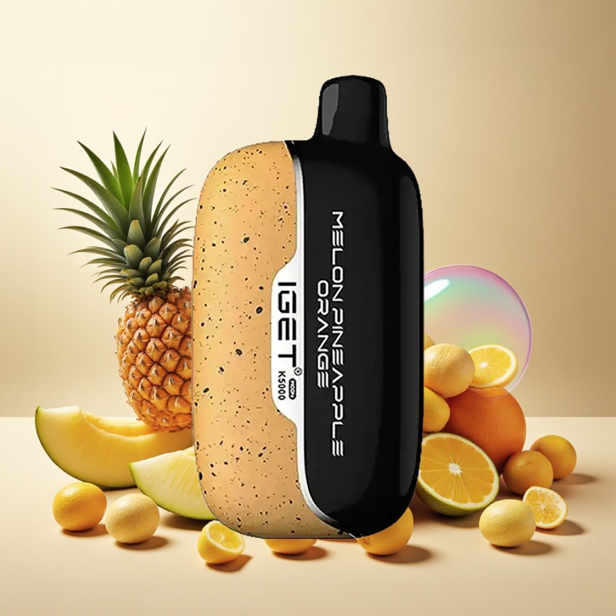 IGET Moon K5000 Puffs Engångs Vape Melon Ananas Apelsin 1.35 Ohm Mesh Coil svensk grossist