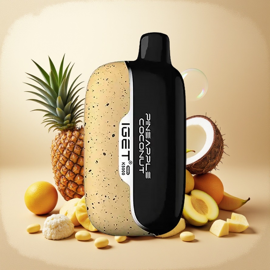 IGET Moon K5000 Puffs Engångsvape Ananas Kokos (5000 puffar, 81.5g, PC, 49.5x25.3x99.4mm) svensk grossist