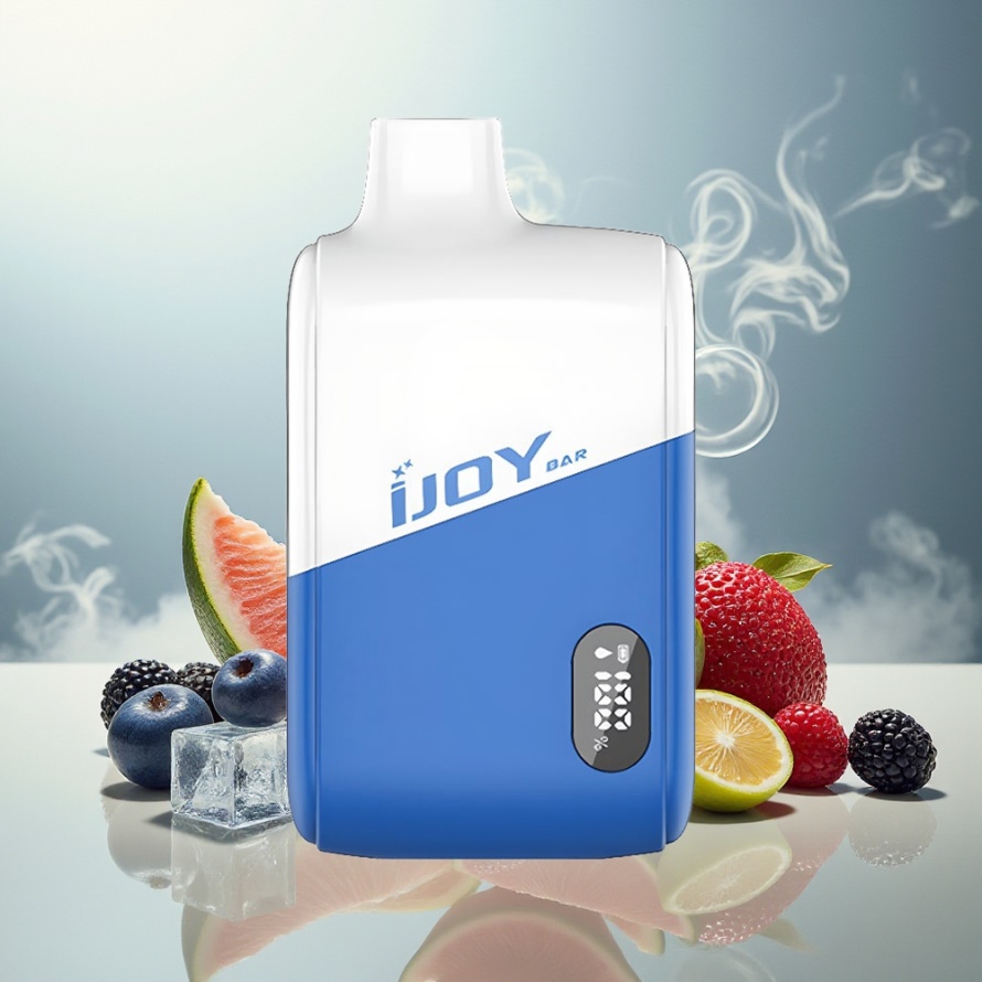 IJOY Bar IC8000 Engångsvape Blå Hallon Is 8000 puffar 18ml svensk grossist