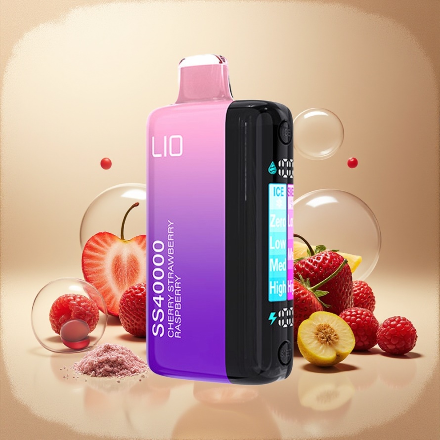 IJOY LIO SS40000 Engångs Vape Körsbär Jordgubb Hallon 40000 Puffar 22ML 1100 mAh Svensk Grossist