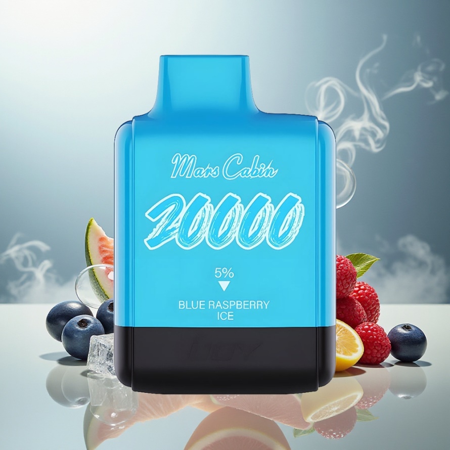 IJOY Mars Cabin 20000 PuffsEngångs Vape Blå Hallon Is 20ML 50mg 0.5 Ohm Dual Mesh svensk grossist