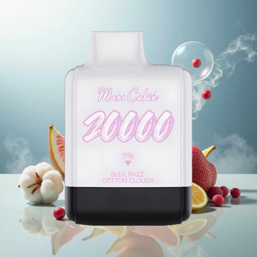 IJOY Mars Cabin 20000 Puffs Engångsvape Blå Hallon Bomullsmoln 0.5 Ohm Dual Mesh 20ML svensk grossist