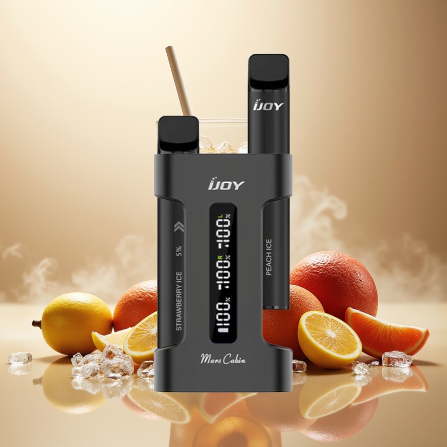 IJOY Mars Cabin 600 Puffs Engångs Vape Svart med 2ml E-vätska & 100mAh Batteri - Svensk Grossist