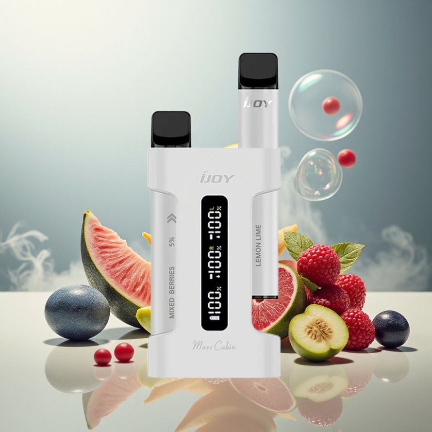 IJOY Mars Cabin 600 Puffs Engångs Vape Vit – Svensk Grossist – 2ml, 100mAh, Type-C
