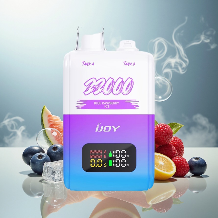 IJOY SD 22000 Puffs Engångs Vape Blå Hallon Is 15ML+15ML 650mAh Svensk Grossist