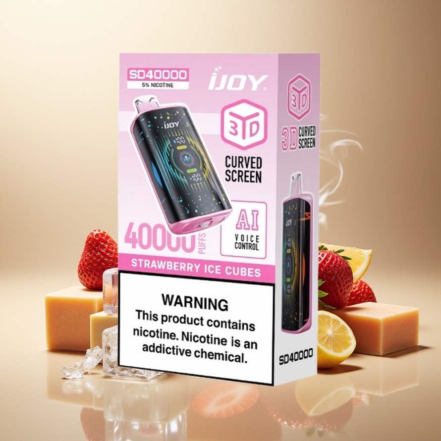 IJOY SD 40000 PuffsEngångs Vape Jordgubb Iskuber 20ML 5% Nikotin Svensk Grossist