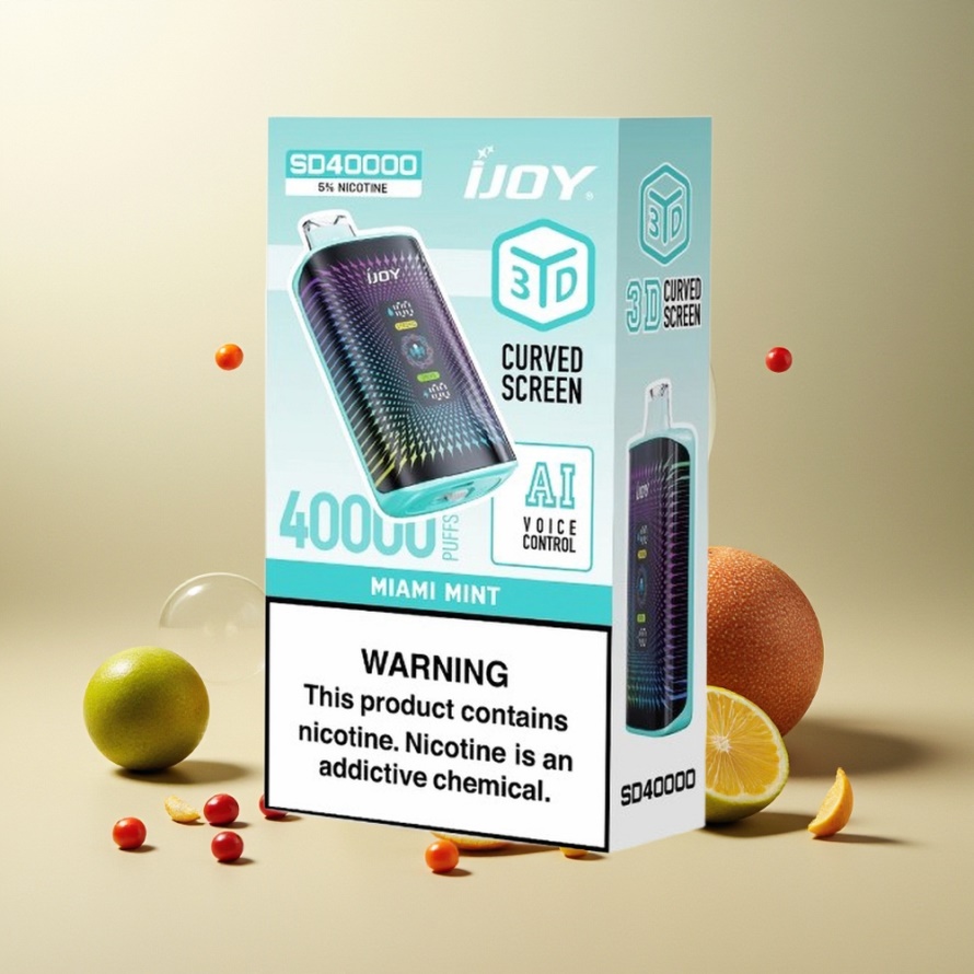 IJOY SD 40000 Puffs Engångs Vape Miami Mynta svensk grossist 750mAh 5% Nikotin 20ML