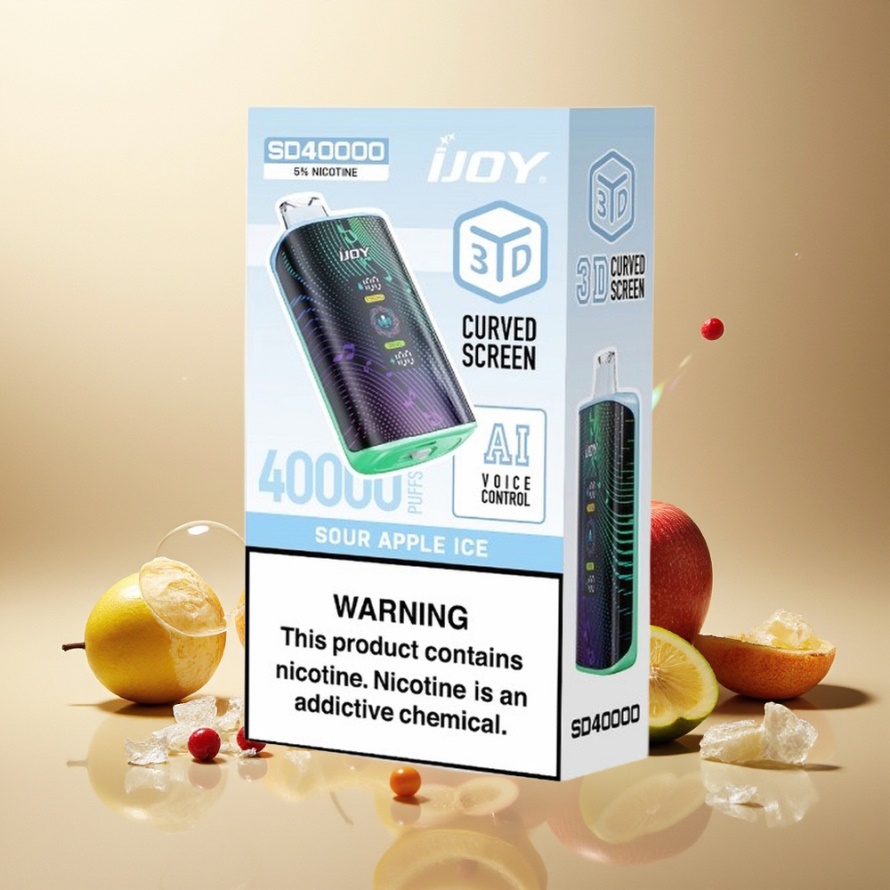 IJOY SD 40000 Puffs Engångs Vape Suräpple Is 20ML 5% Nikotin Svensk Grossist