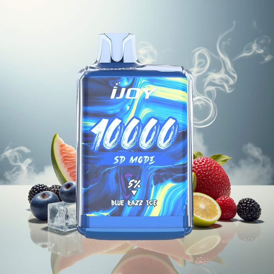 IJOY SD10000 Engångs Ecig Blå Hallon Is 10000 puffar 20ml 5% Nikotin svensk grossist