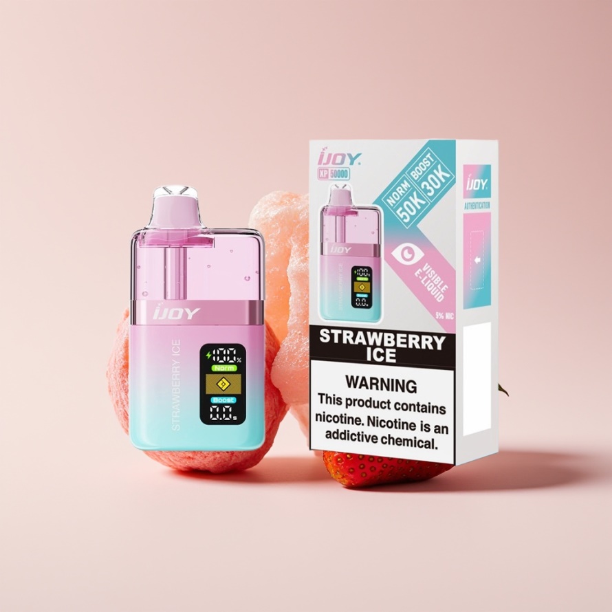 IJOY XP50000 Engångsvape Jordgubb Is – Svensk Grossist med 50 000 Puff & USB-C