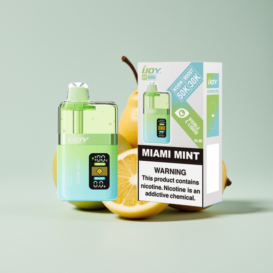 IJOY XP50000 Engångsvape Miami Mynta – Svensk Grossist med 50 000 puff & USB-C