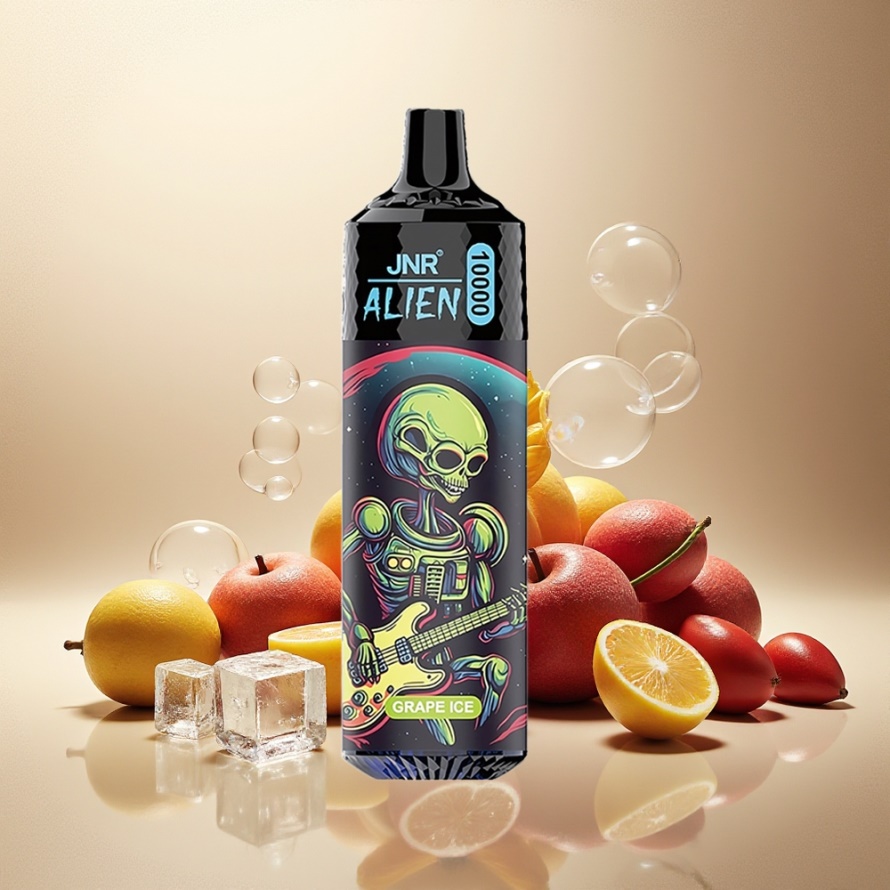 JNR Alien 10000 PuffsEngångs Vape Druvis (Grape Ice) med 850mAh & LED RGB – svensk grossist