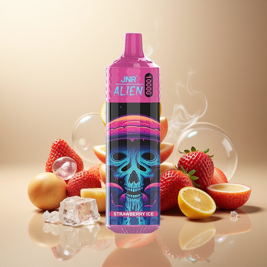 JNR Alien 10000 PuffsEngångs Vape Jordgubbe Is med 850mAh & RGB LED – Svensk Grossist