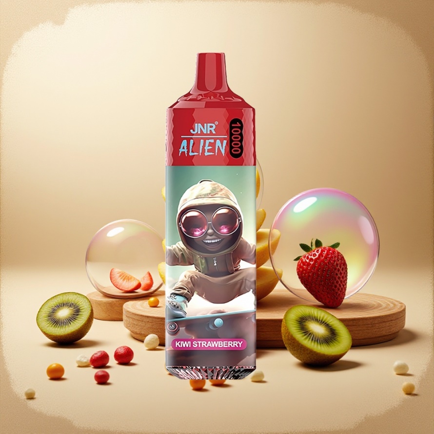 JNR Alien 10000 PuffsEngångs Vape Kiwi Jordgubbe 850mAh RGB svensk grossist