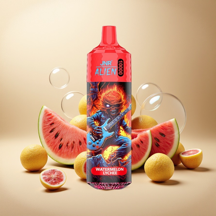 JNR Alien 10000 PuffsEngångs Vape Vattenmelon Litchi med 850mAh & RGB LED – svensk grossist
