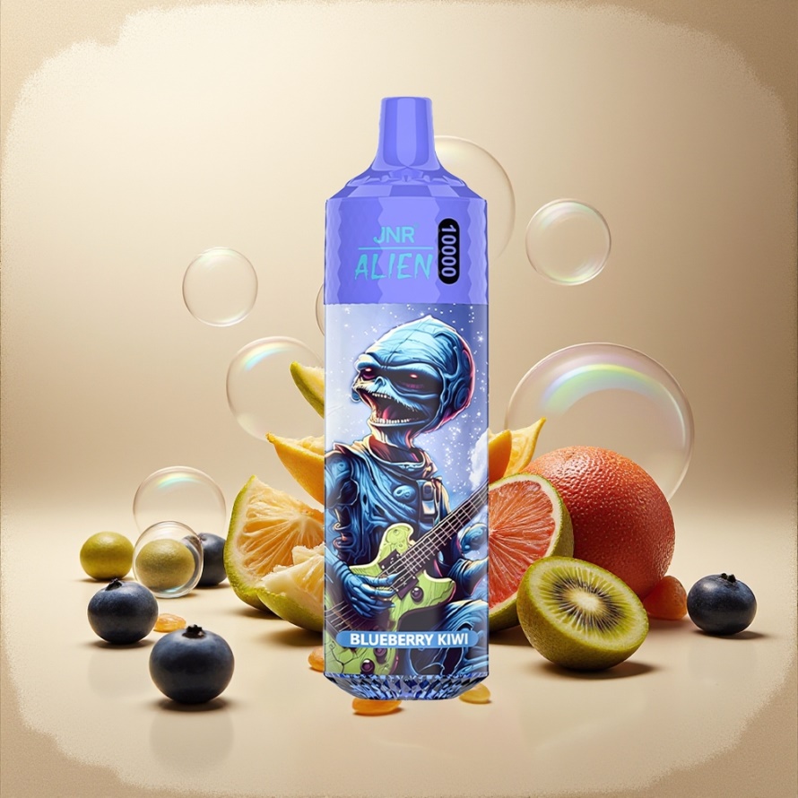 JNR Alien 10000 Puffs Svensk GrossistEngångs Vape Blåbär Kiwi 850mAh RGB LED
