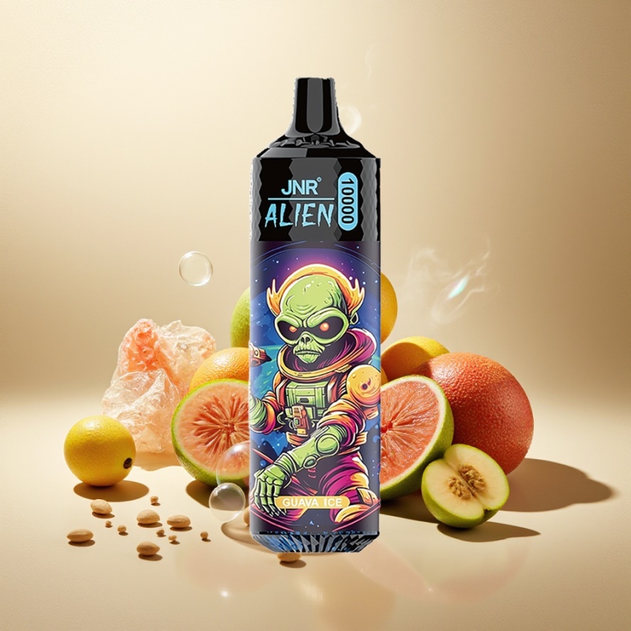 JNR Alien 10000 Puffs Svensk GrossistEngångs Vape Guava Is med RGB LED & 850mAh
