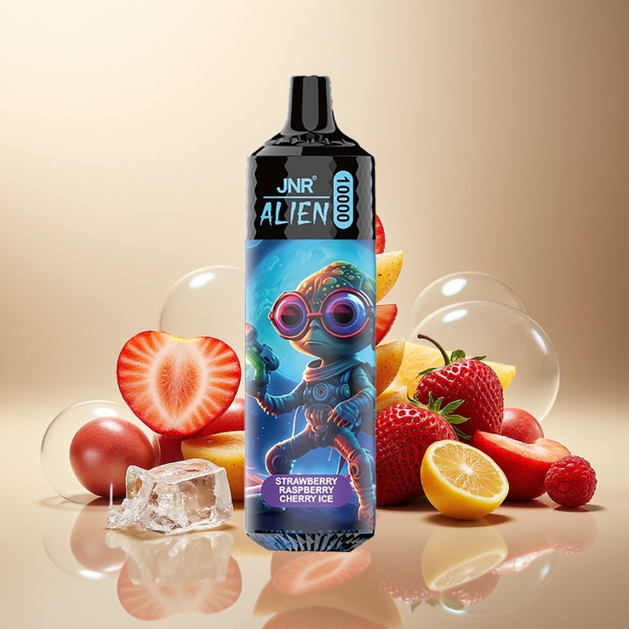 JNR Alien 10000 Puffs Svensk GrossistEngångs Vape Jordgubb Hallon Körsbär Is 850mAh RGB