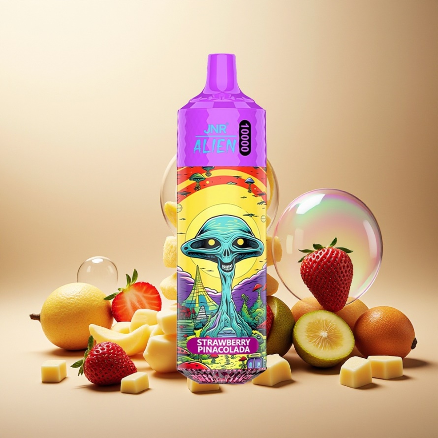 JNR Alien 10000 Puffs Svensk GrossistEngångs Vape Jordgubb Pina Colada 850mAh RGB LED