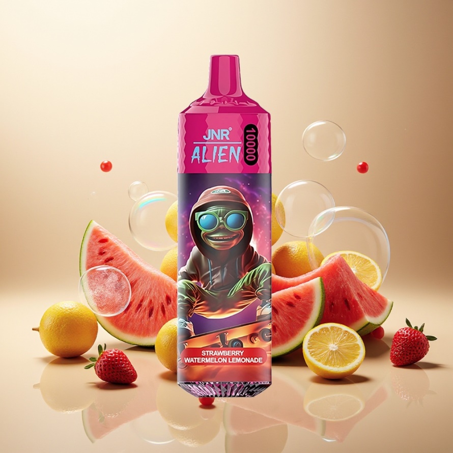 JNR Alien 10000 Puffs Svensk GrossistEngångs Vape Jordgubb Vattenmelon Lemonade 850mAh RGB