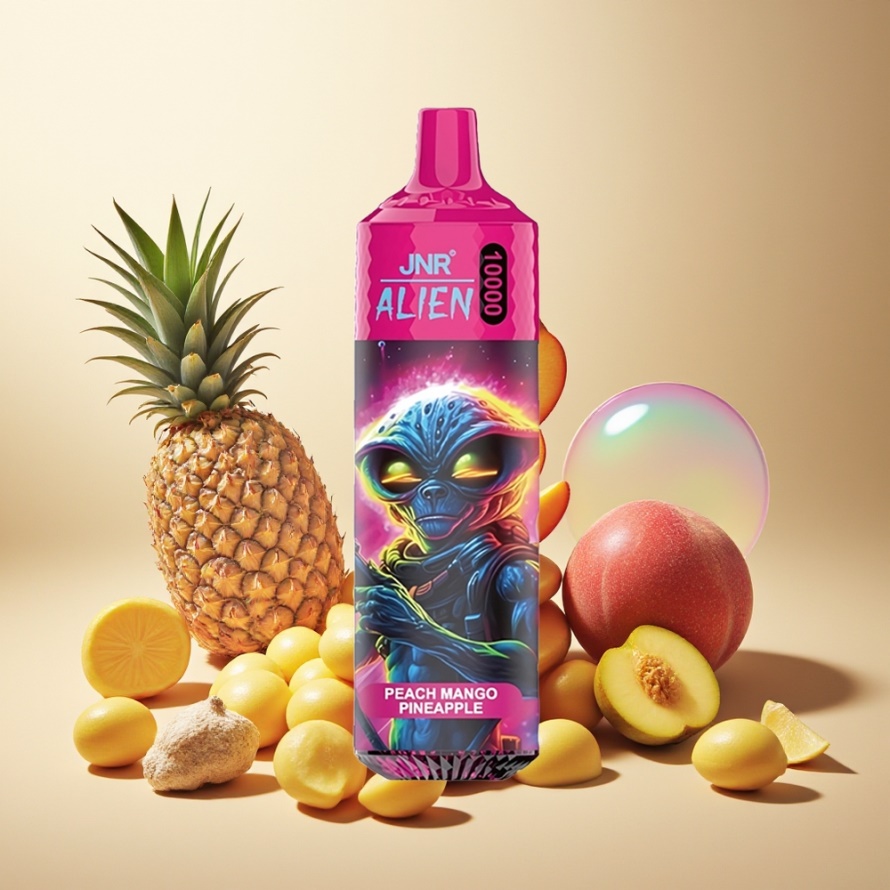 JNR Alien 10000 Puffs Svensk GrossistEngångs Vape Persika mango ananas med RGB LED & Type-C Laddning