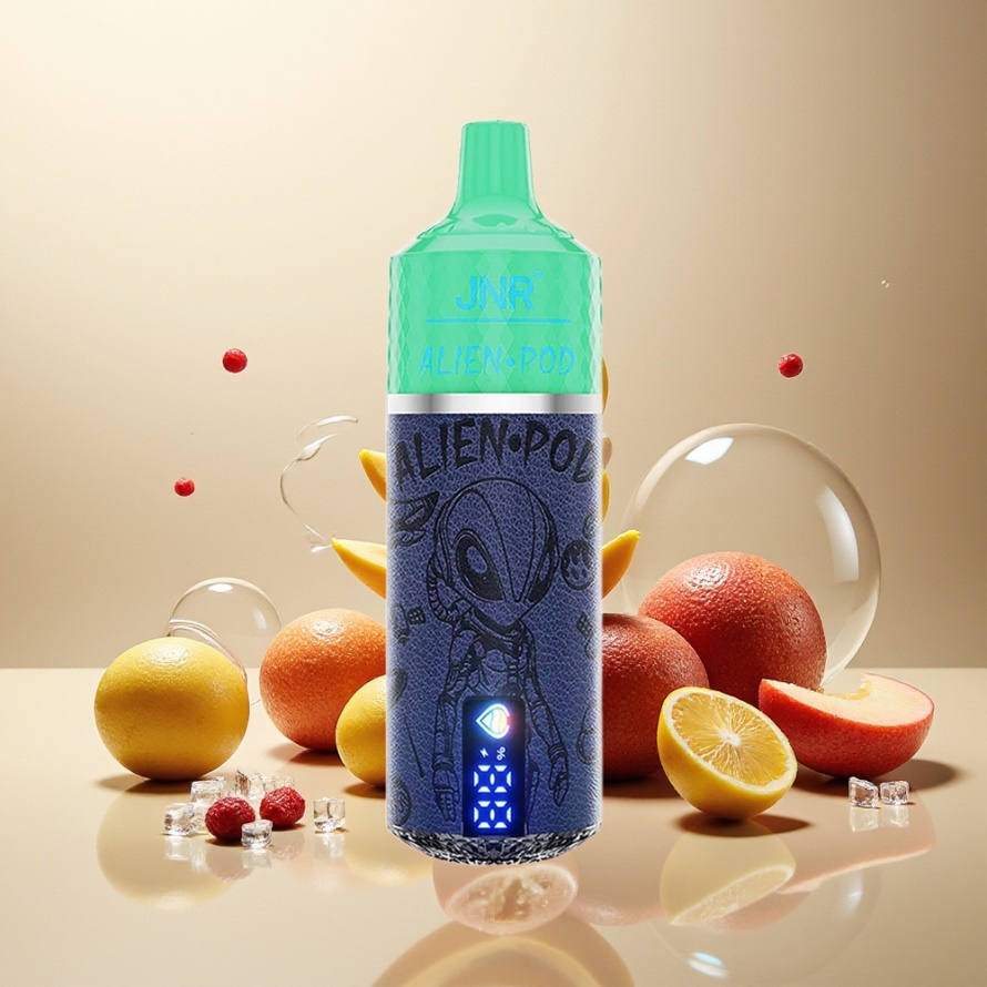JNR Alien Pod 13000 PuffsEngångs Vape Blåbär Meganate Is svensk grossist Mesh Core 850mAh 20ml Type-C
