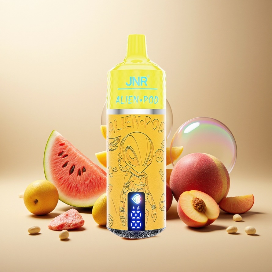 JNR Alien Pod 13000 Puffs Svensk GrossistEngångs Vape Vattenmelon Mango Persika med 850mAh Batteri & 20ml E-liquid