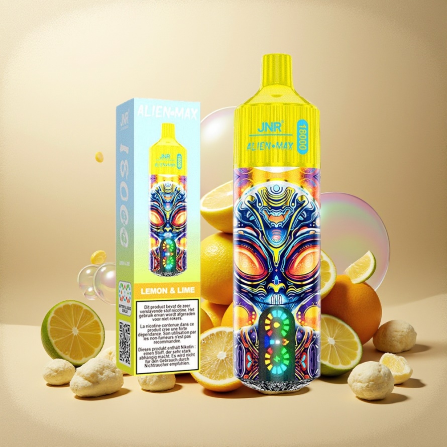 JNR Alien Max 18000 Puffs Svensk GrossistEngångs Vape Citron & Lime Dual Mesh Coil 28ml