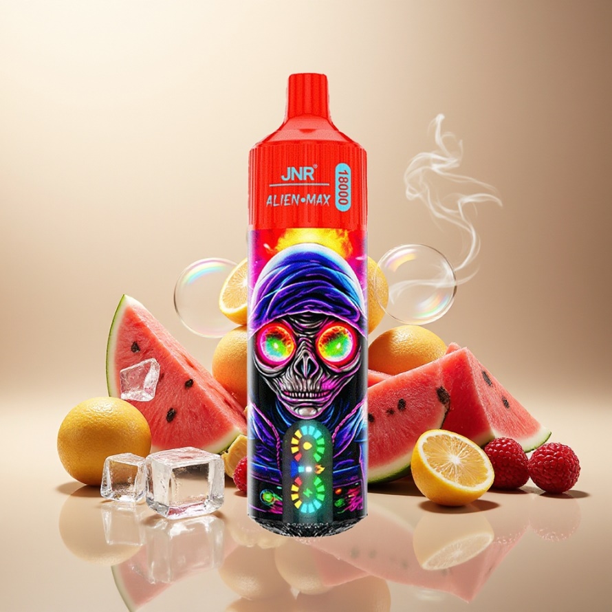 JNR Alien Max 18000 Puffs Svensk GrossistEngångs Vape Hallon Vattenmelon Is med Smart LED & Dual Mesh Coil 28ml
