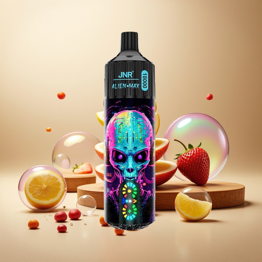 JNR Alien Max 18000 Puffs Svensk GrossistEngångs Vape Hubba Bubba Jordgubb med Smart LED & Dual Mesh Coil 28ml