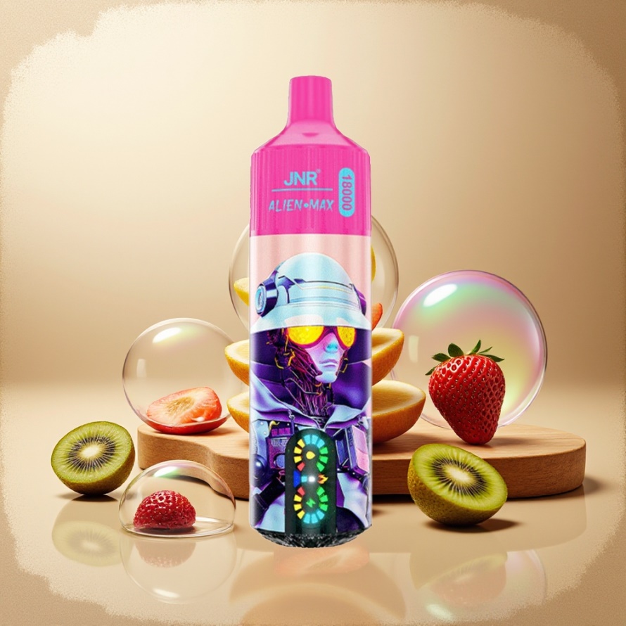 JNR Alien Max 18000 Puffs Svensk GrossistEngångs Vape Jordgubb Kiwi med Smart LED & Dual Mesh Coil