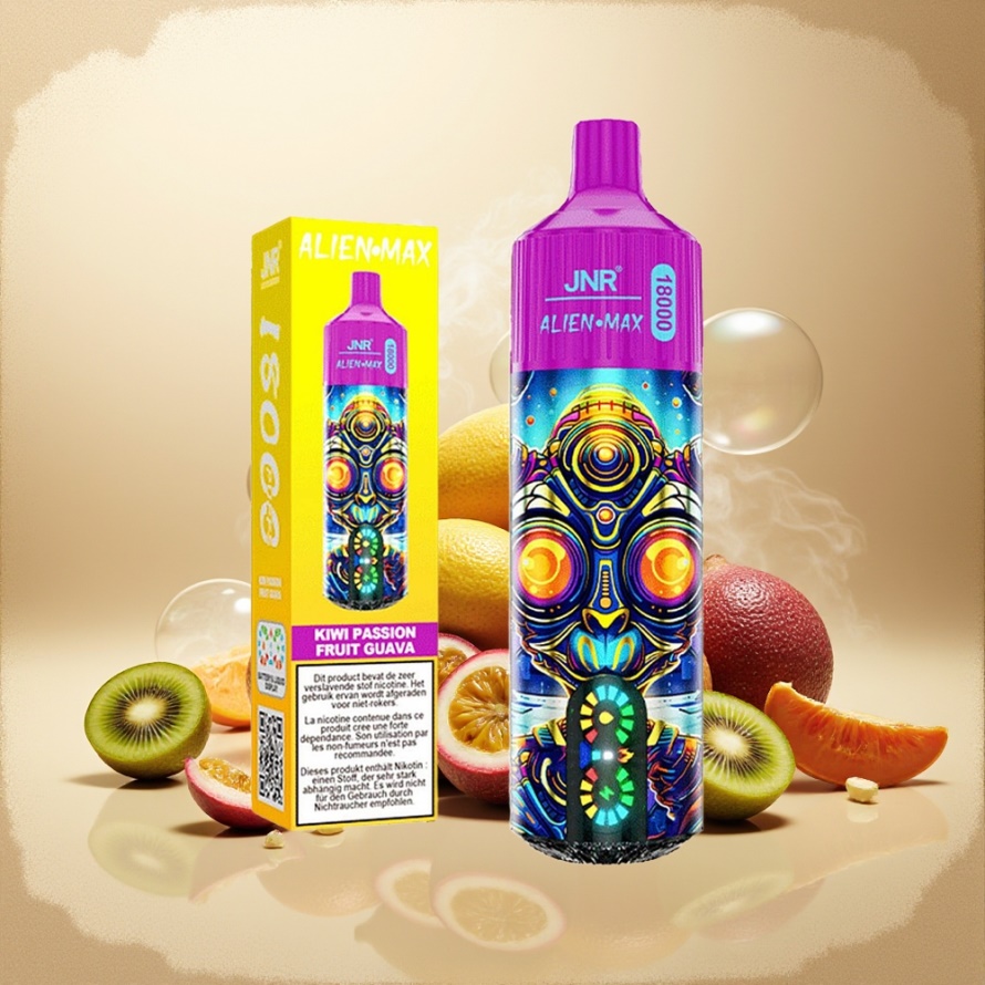 JNR Alien Max 18000 Puffs Svensk GrossistEngångs Vape Kiwi Passionsfrukt Guava med Smart LED & Typ-C Laddning