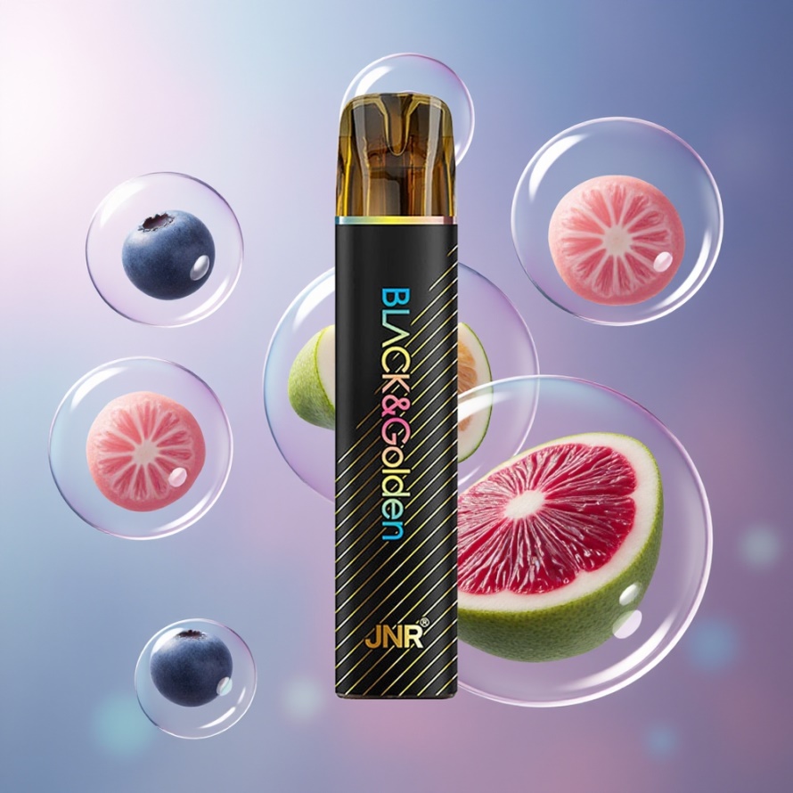 JNR Black&Golden 600+200 Puffs 550mAh 2ml Engångs Vape Blåbär Tuggummi svensk grossist